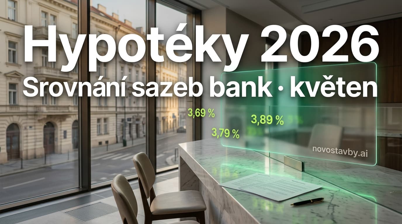 Srovnání hypotečních sazeb českých bank v květnu 2026 – tabulka a graf